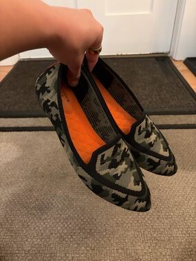 Birdies x Judy Slip-On Camo Knit Flats in Green